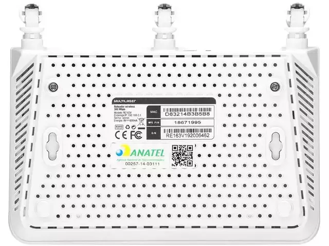 Roteador Multilaser RE163V 300Mbps – 3 Antenas 4 Portas