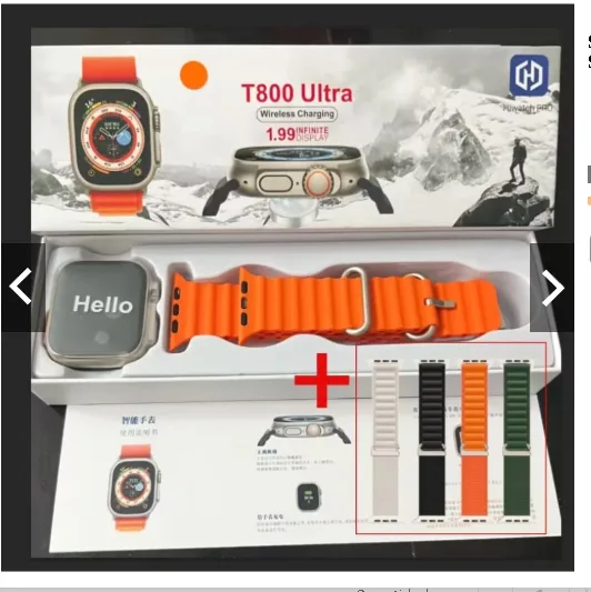 Smartwatch T800 T900 Ultra 3 Series 10 Ultra Calculadora Cardíaca Monitoramento Da Frequência Relógio Inteligente