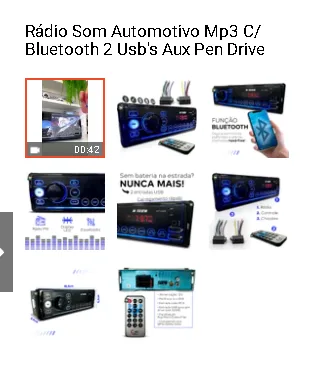 Rádio Som Automotivo Mp3 C/ Bluetooth 2 Usb's Aux Pen Drive